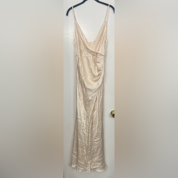 NWT Shona Joy La Lune Cross Draped Maxi Dress Cream Size 4 - Picture 4 of 10